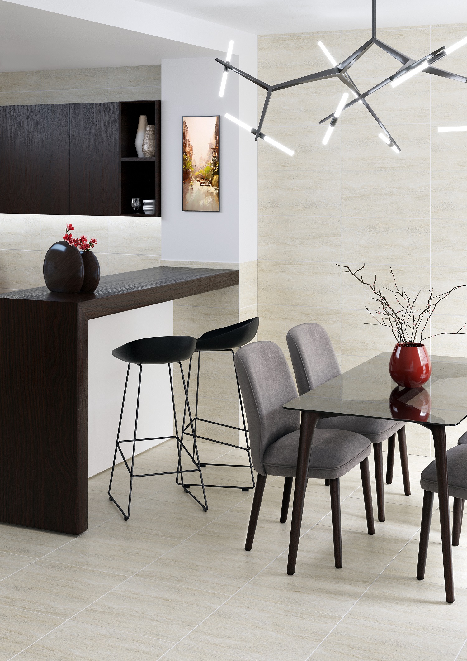Травертин декор 2 кремовый 25х75 Beryoza Ceramica