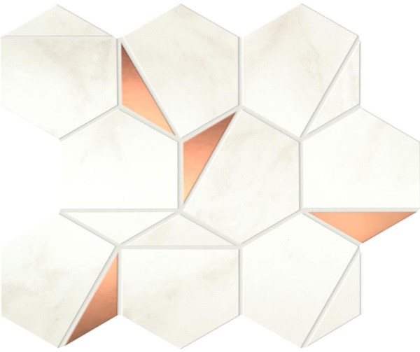 A4WT Marvel Calacatta Delicato Gold Hex Shiny 25,1x29 Atlas Concorde