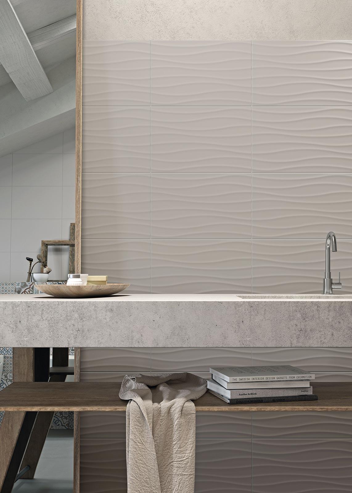 M01S Neutral Taupe Struttura Tide 3D 25x38 MARAZZI Italy