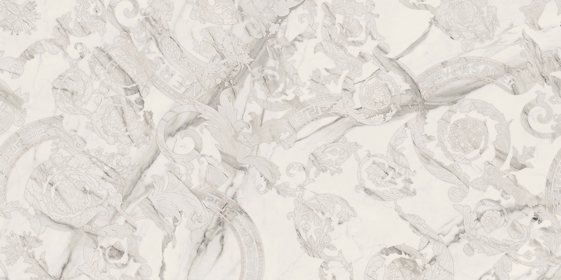 G67590 Statuario White Megabarocco Lux R 60x120 Versace (Gardenia Orchidea)