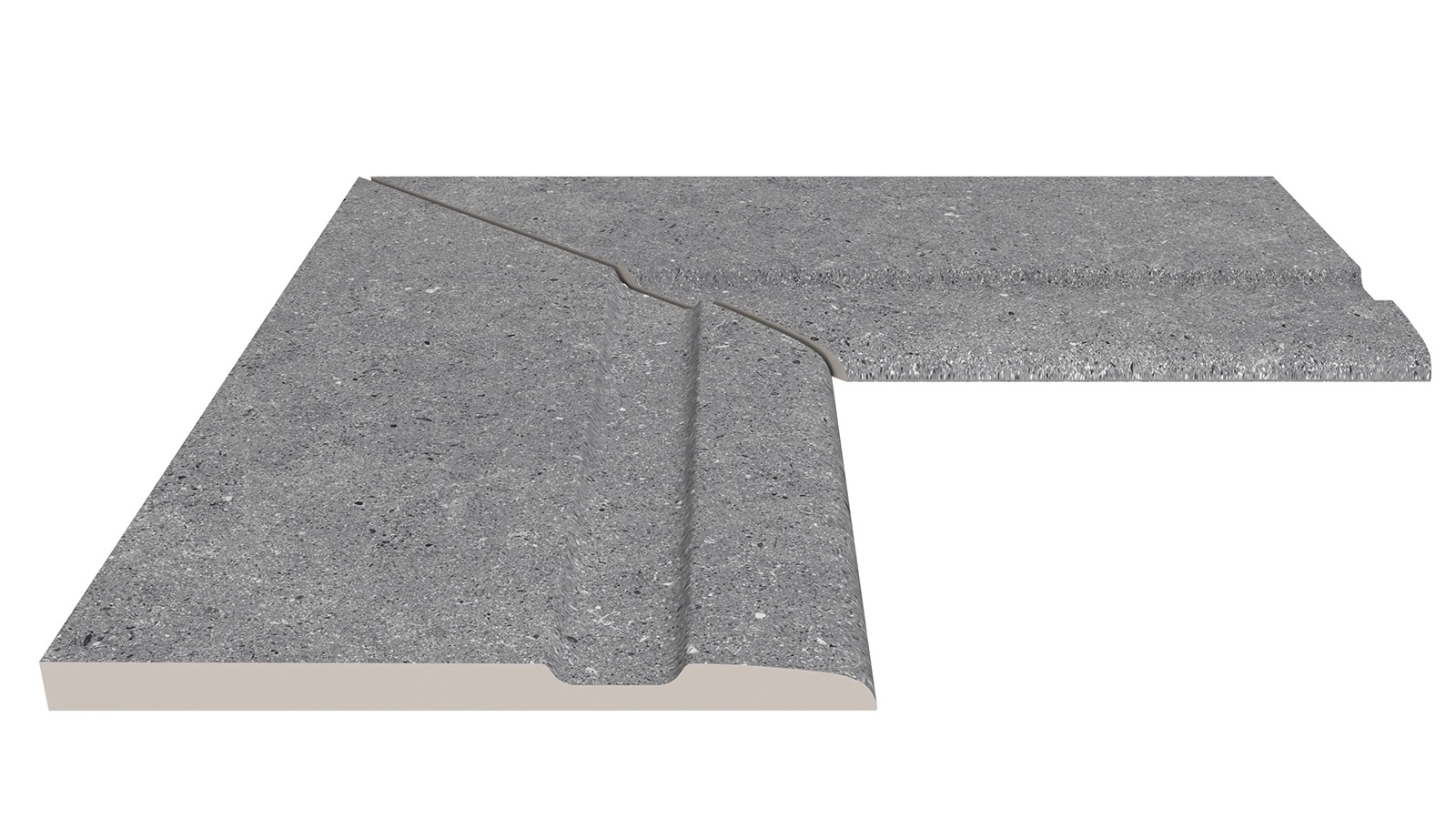 Угол фарфорового поручня внутренний 90 Cement Grey 25x50 Serapool