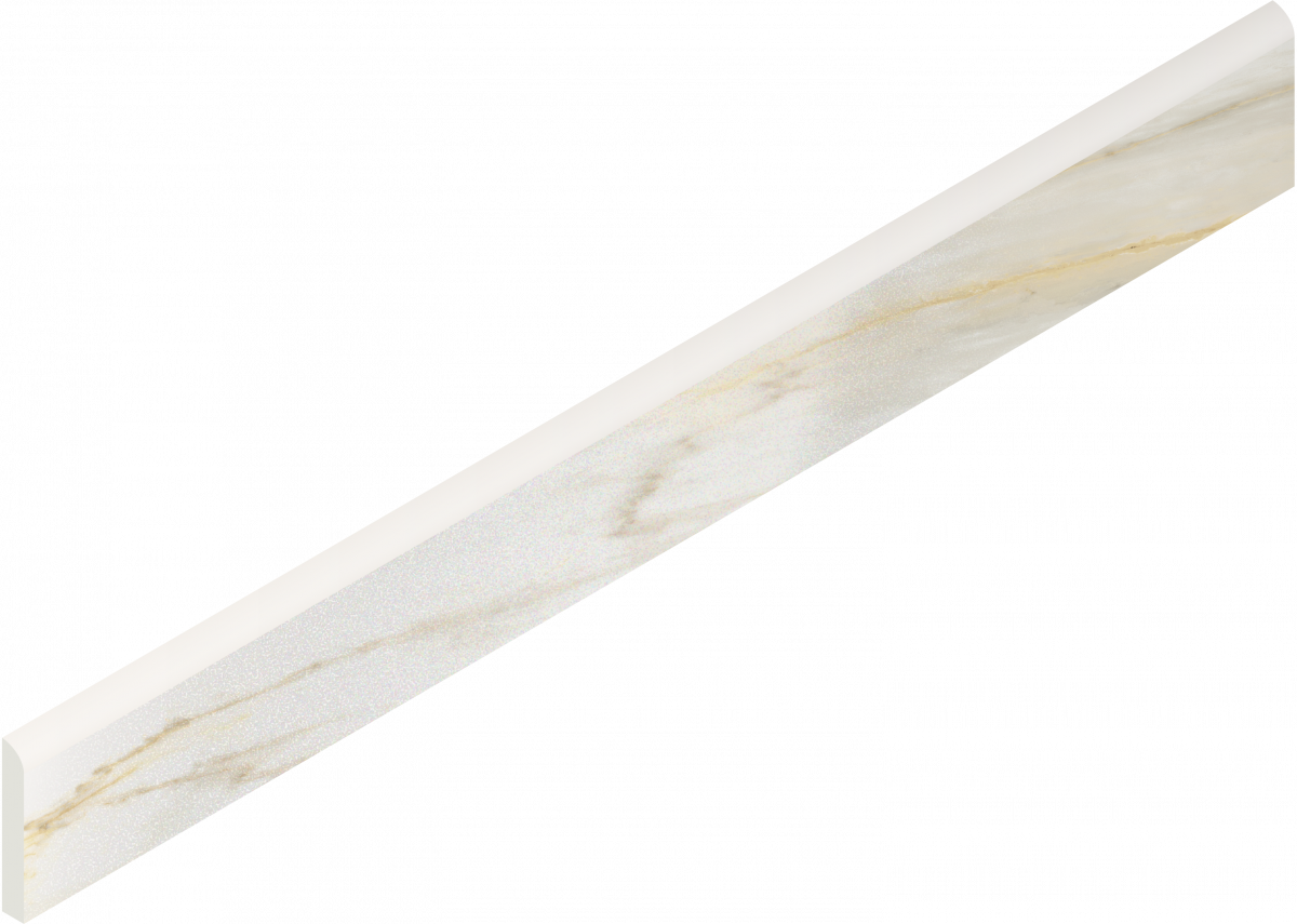 610130007458 Stellaris Carrara Ivory Battiscopa Lap 7.2x60 Italon