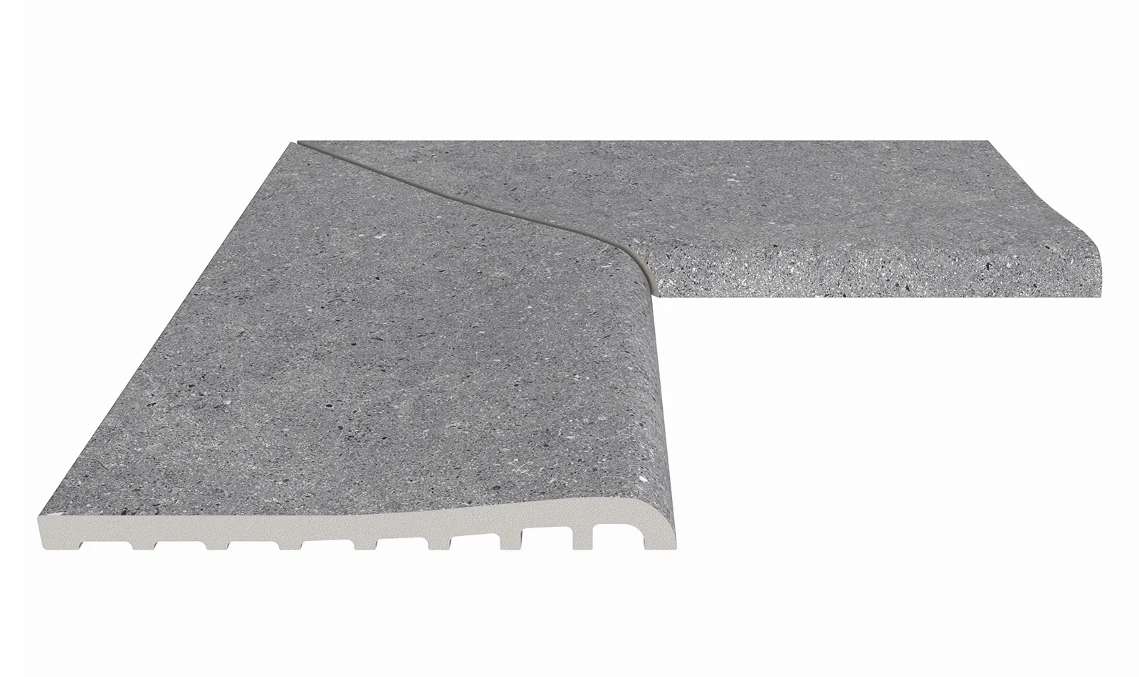 Угол фарфорового плоского поручня внутренний Cement Grey 25x50 Serapool
