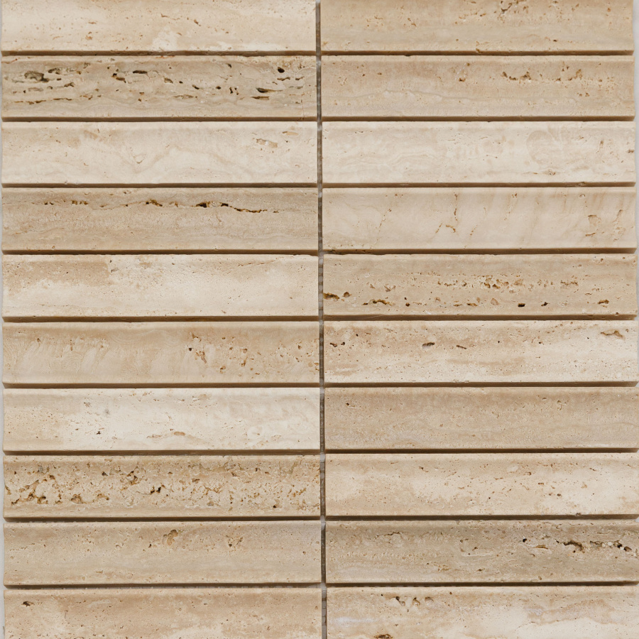 PIX343 Yellow Travertine, Concave матовая 30х151 305х318х12 Pixmosaic
