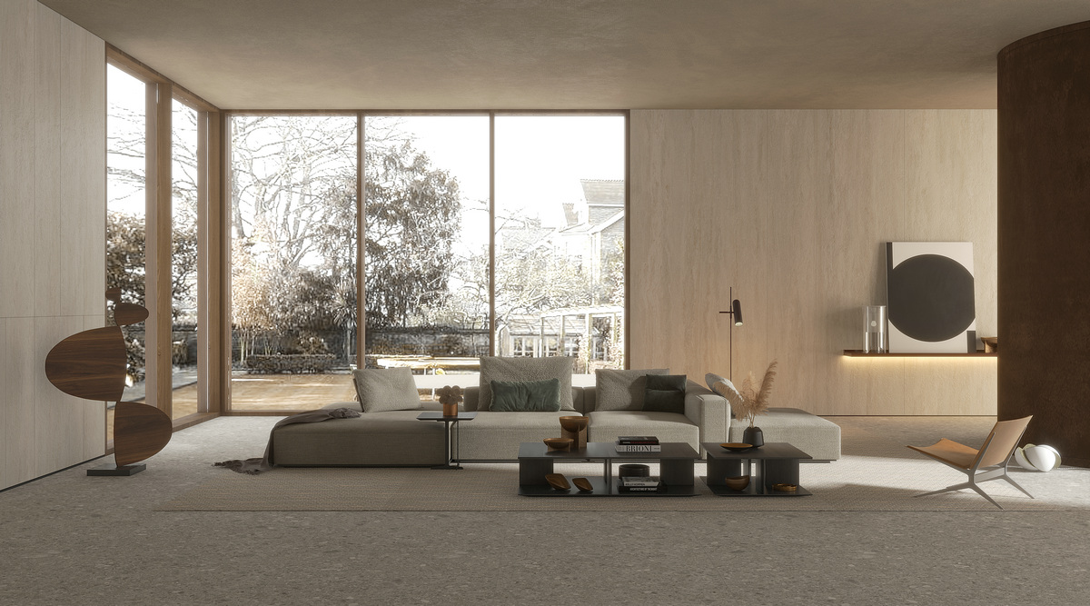 Cave Stone Beige White Спеченный камень 1200x2700x6 Delfone фото 7