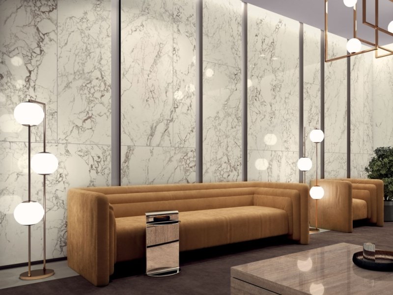 STARLIGHT TILES GLOSSY CALACATTA SUPREME 300x100 Kerlite