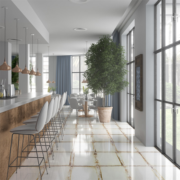 LOOKBACK WHITE LAP MOSAICO 5х5 29.75x29.75 Land Porcelanico