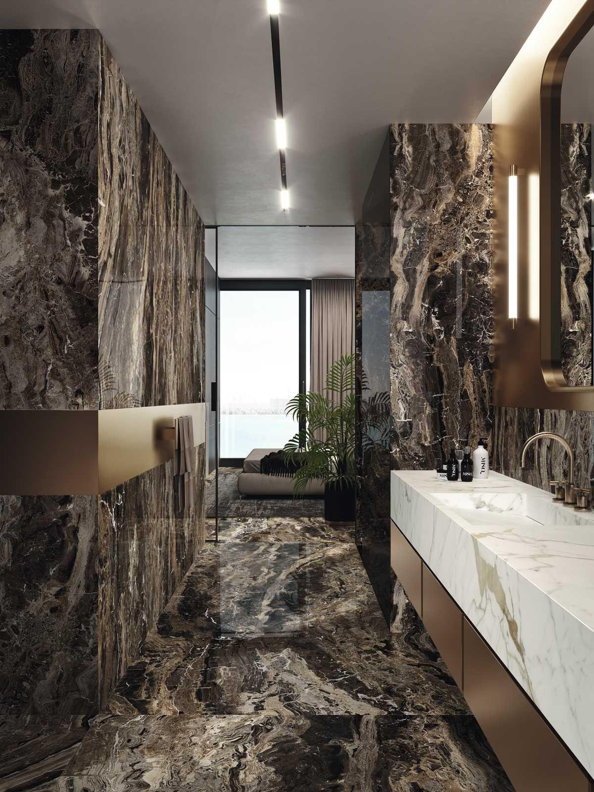 MAFJ Grande Marble Look Verde Borgogna Lux 120x278 MARAZZI Italy