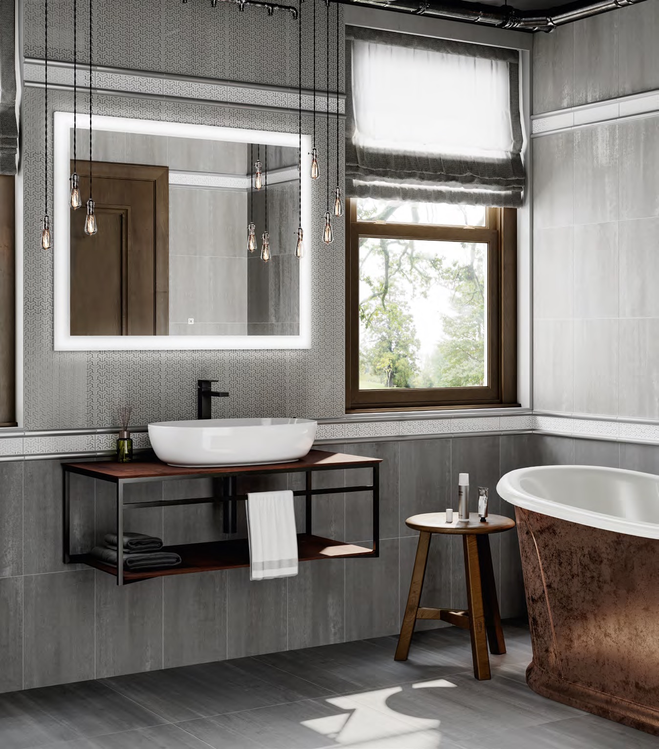 HGD/B371/6398 Декор Ломбардиа серый 25*40 Kerama Marazzi