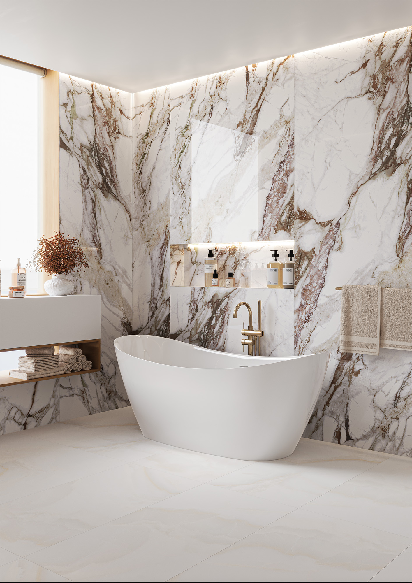 Calacatta Rose High Glossy 2780х1200х6 StaroSlabs фото 26