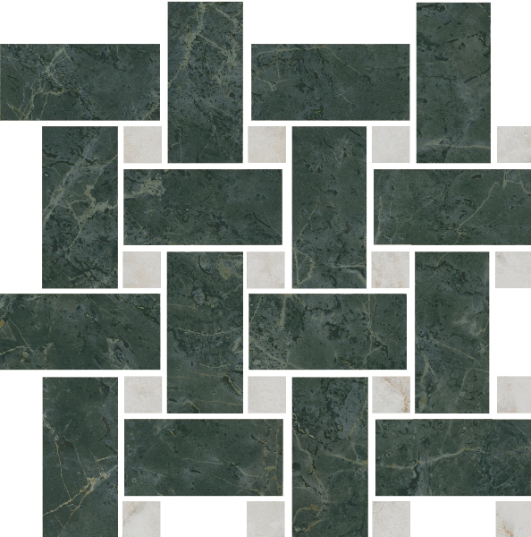 T038/SG6542 Серенада мозаичный зеленый лаппатированный 32x32 Kerama Marazzi