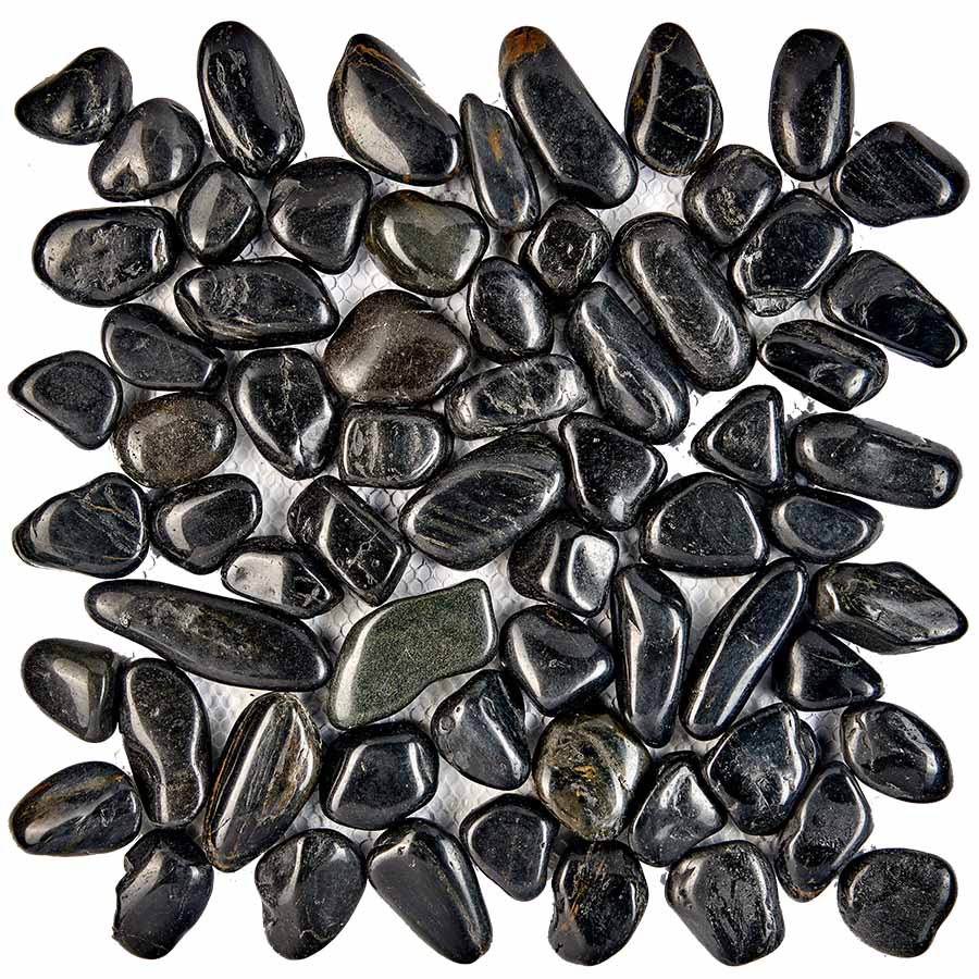 PIX264 из гальки Blaсk stone 30.5х30.5 Pixmosaic