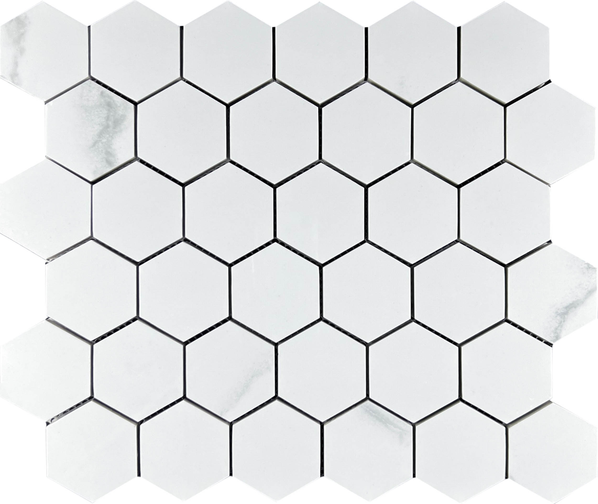 Mosaic Calacata Lite 48 Hexagone 30.9x32.2 Velsaa
