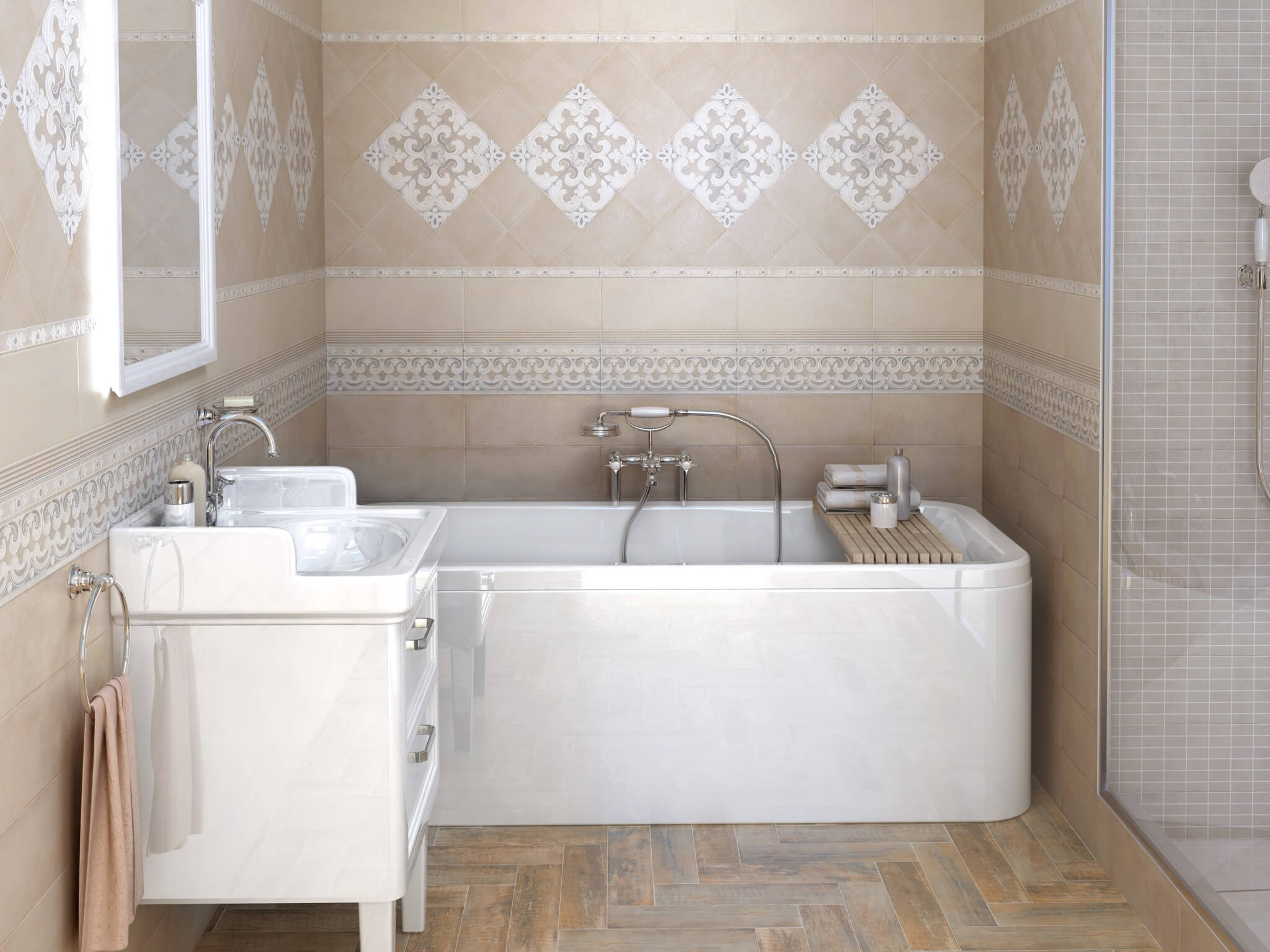 LAA005 Пикарди структура сиреневый бордюр 15*6.7 Kerama Marazzi