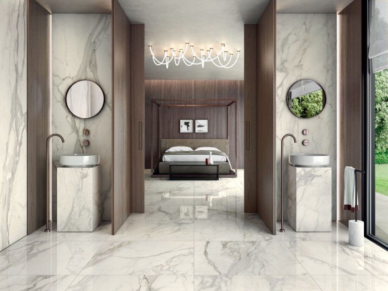 STARLIGHT TILES GLOSSY CALACATTA SUPREME 300x100 Kerlite
