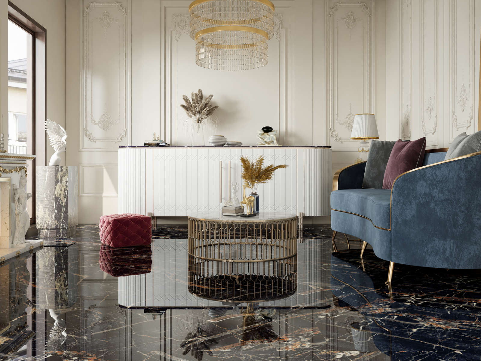 Mosaic Alcantro Nero Brick bone 34.6x29.7 Velsaa