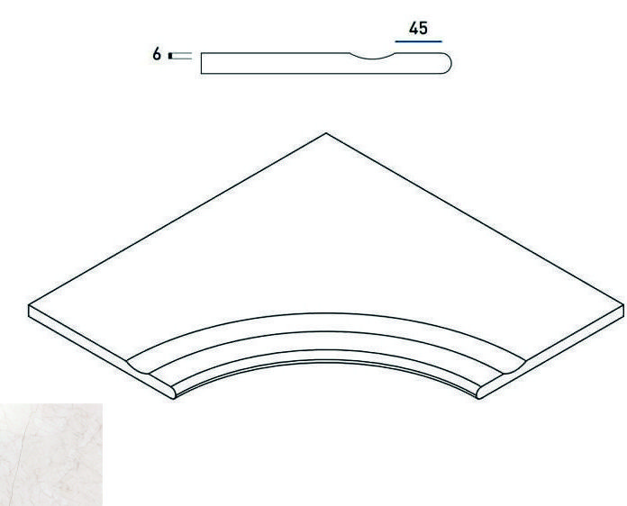 620090000272 PURE BORDO SVASATO ANGOLARE ROUND 30 60x60 Italon