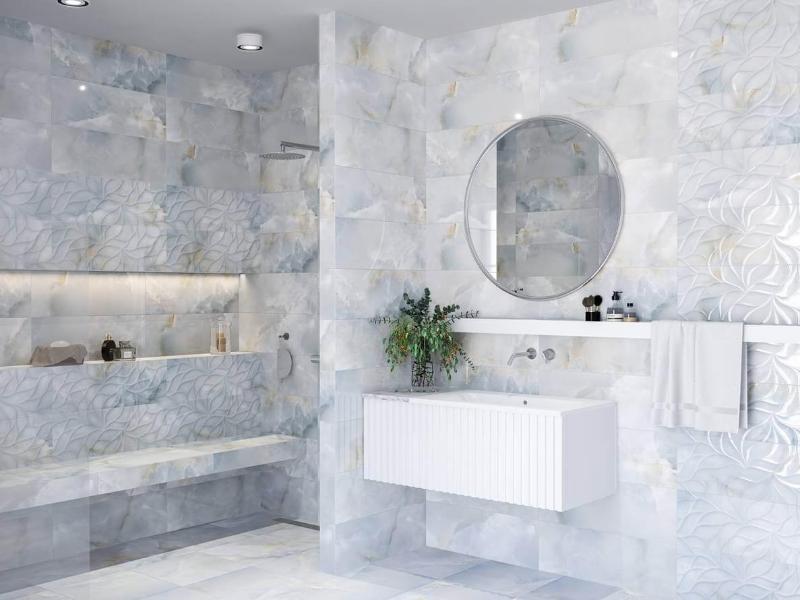 N60004 Crysta Crema Struttura Brillo 24.2x70 Eletto Ceramica