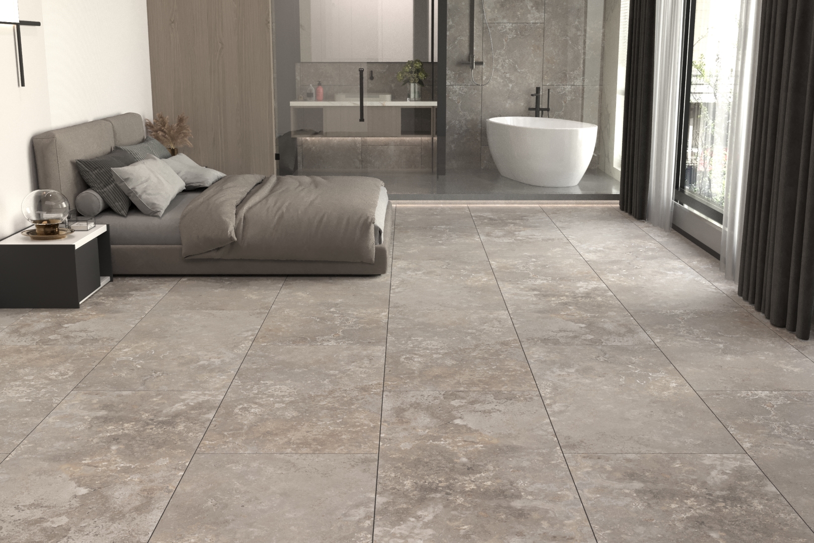 Gris Travertino Lapp 7mm 60x120 Qua Granite фото 5