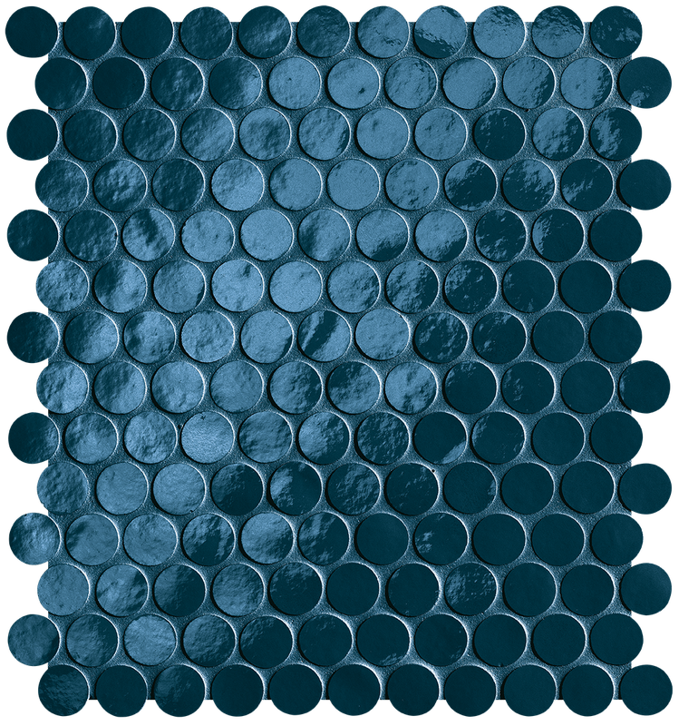 fROH Glim Blu Navy Round Mosaico Brillante 29,5x32,5 FAP Ceramiche