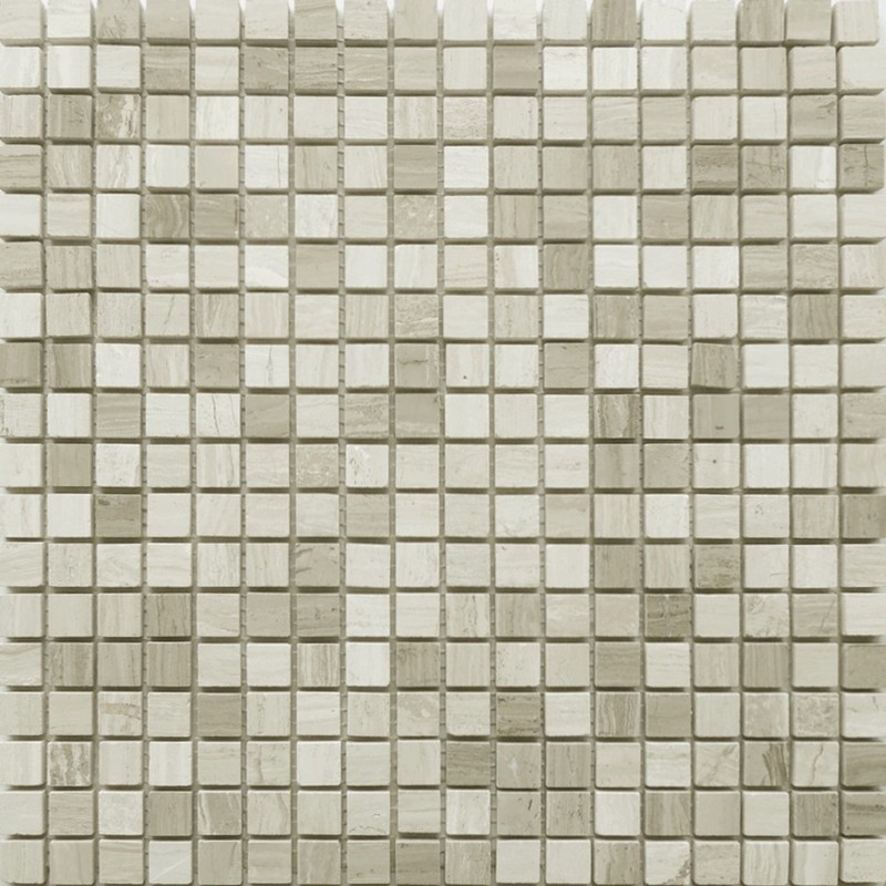 Pietrine Travertino Silver POL 15x15 - толщ. 4 мм 305x305 Caramelle Mosaic