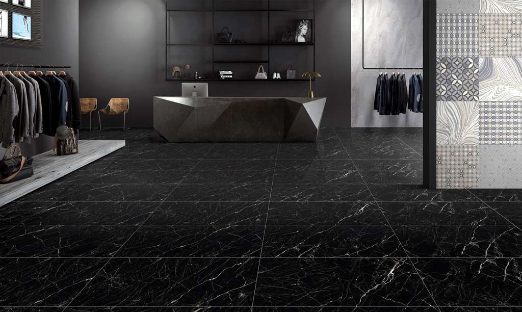 Mosaic Estrada Nero Brick bone 32.1x29.9 Velsaa