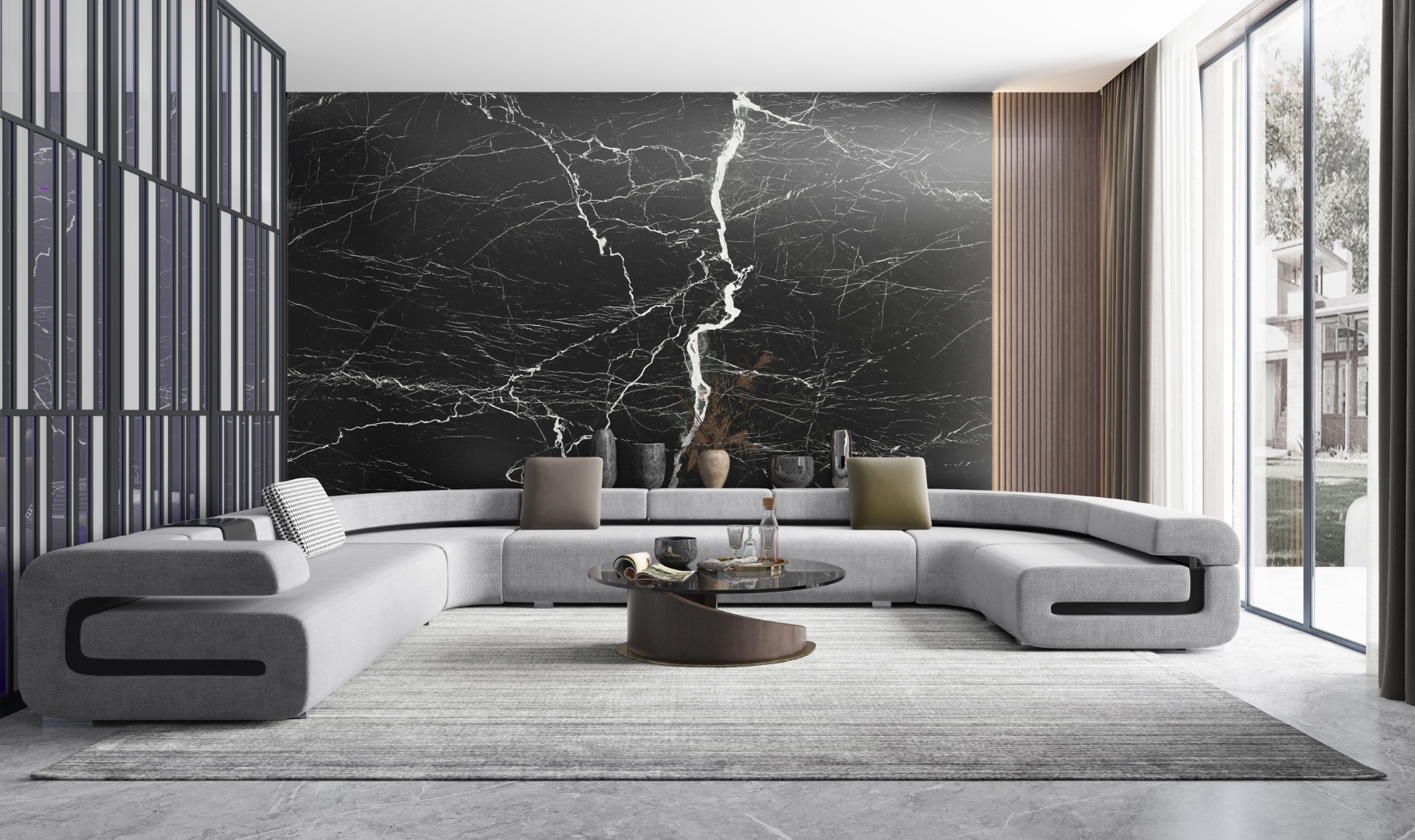 Ararat Lighthing Black Matt Спеченный камень 1200x2700x6 Delfone фото 5