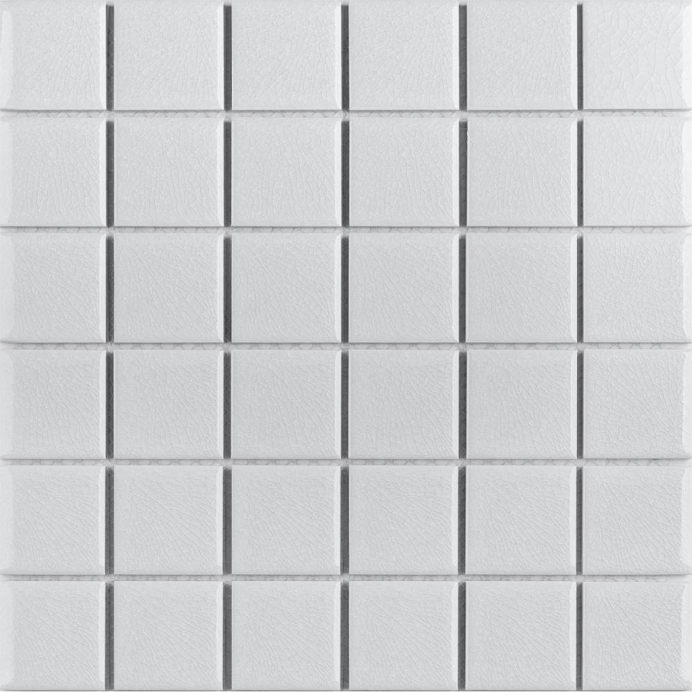 LWWB811531 Crackle White Glossy 4.8x4.8 30.6х30.6х6 StarMosaic