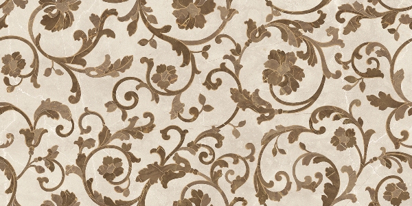 262555 FLOREALE CREMA/MARRONE 39x78 Versace (Gardenia Orchidea)