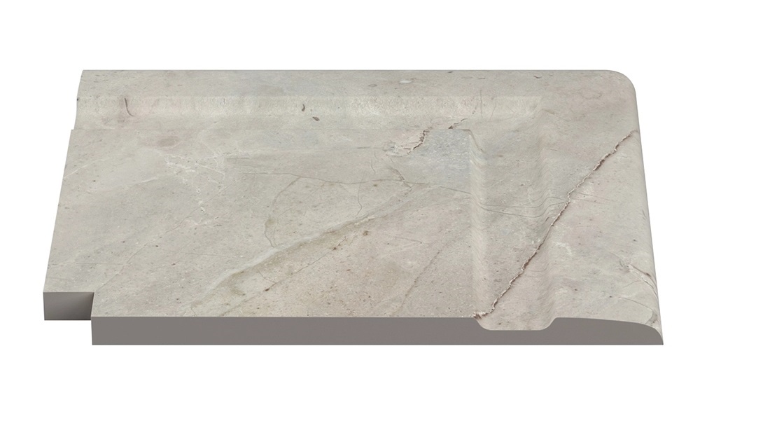 Угол фарфорового поручня наружный Beige Stone 30x30 Serapool