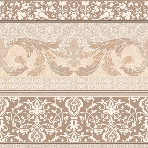 Crema Marfil Decor Border 45x45 Goetan Ceramica