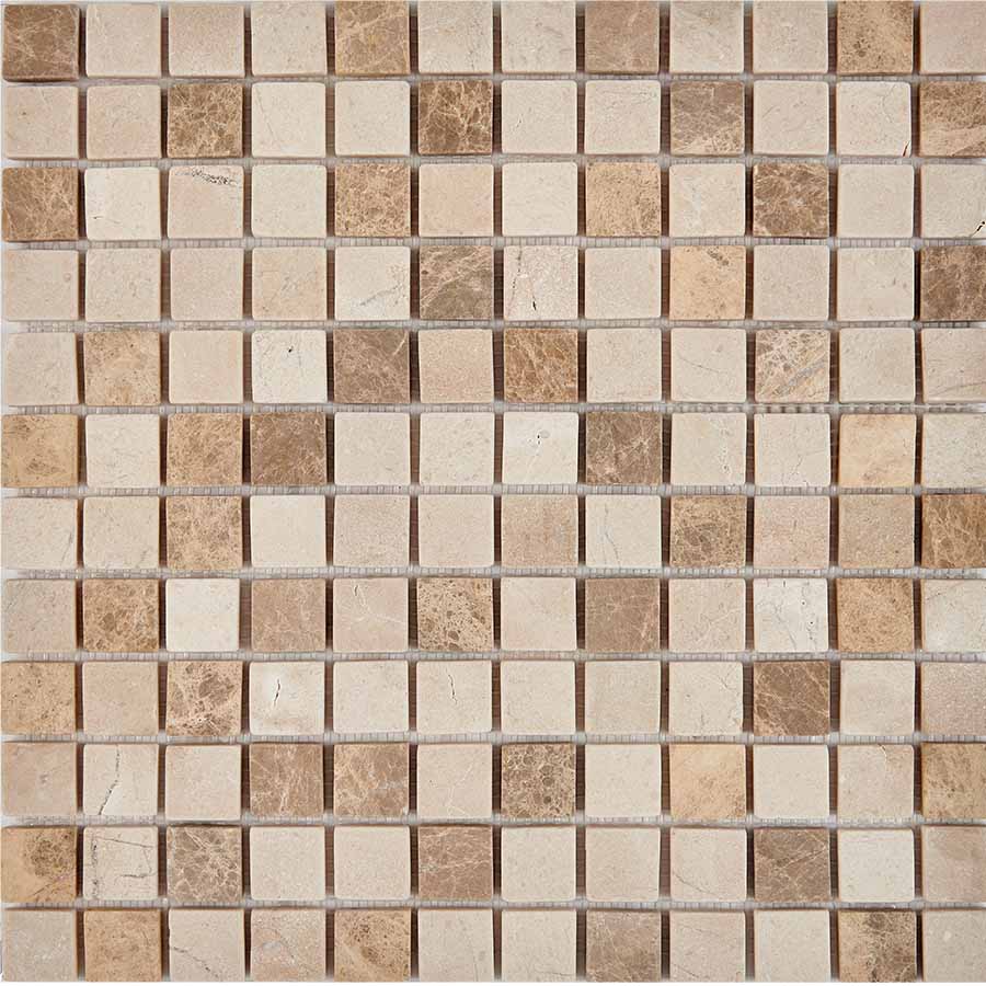PIX276 Emperador Light, Crema Nova из мрамора матовая 23x23 305х305x6 Pixmosaic