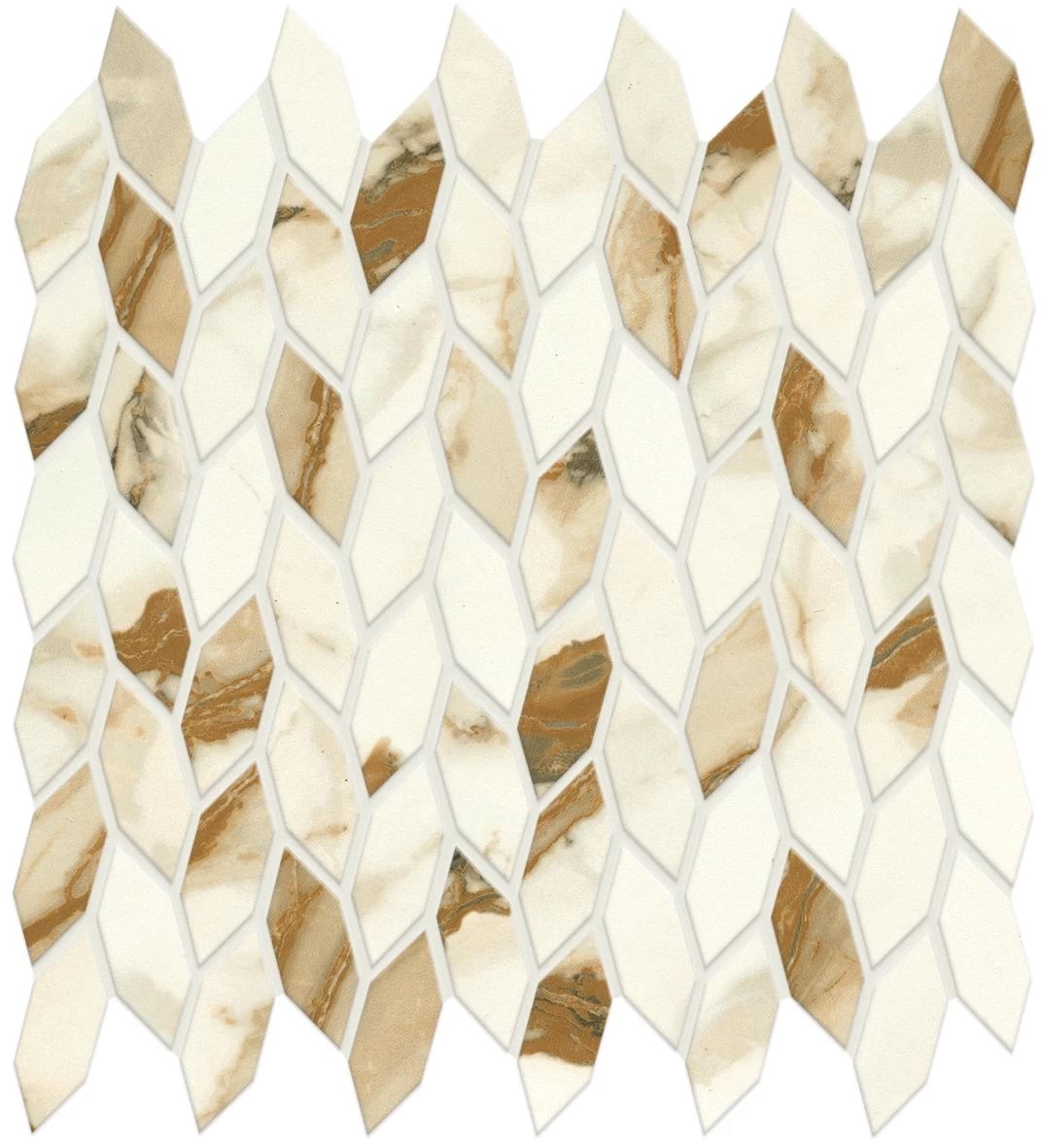 A4WR Marvel Calacatta Imperiale Mosaico Twist Silk 30.5x30.5 Atlas Concorde