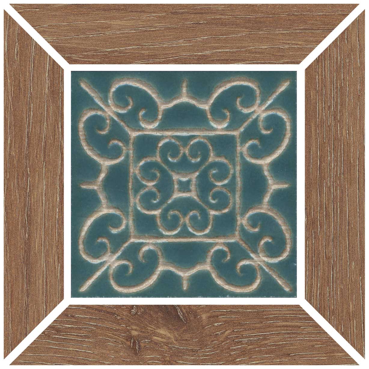 ID155 Вставка Тровазо наборный бежевый тёмный матовый 13x13x0,9 Kerama Marazzi