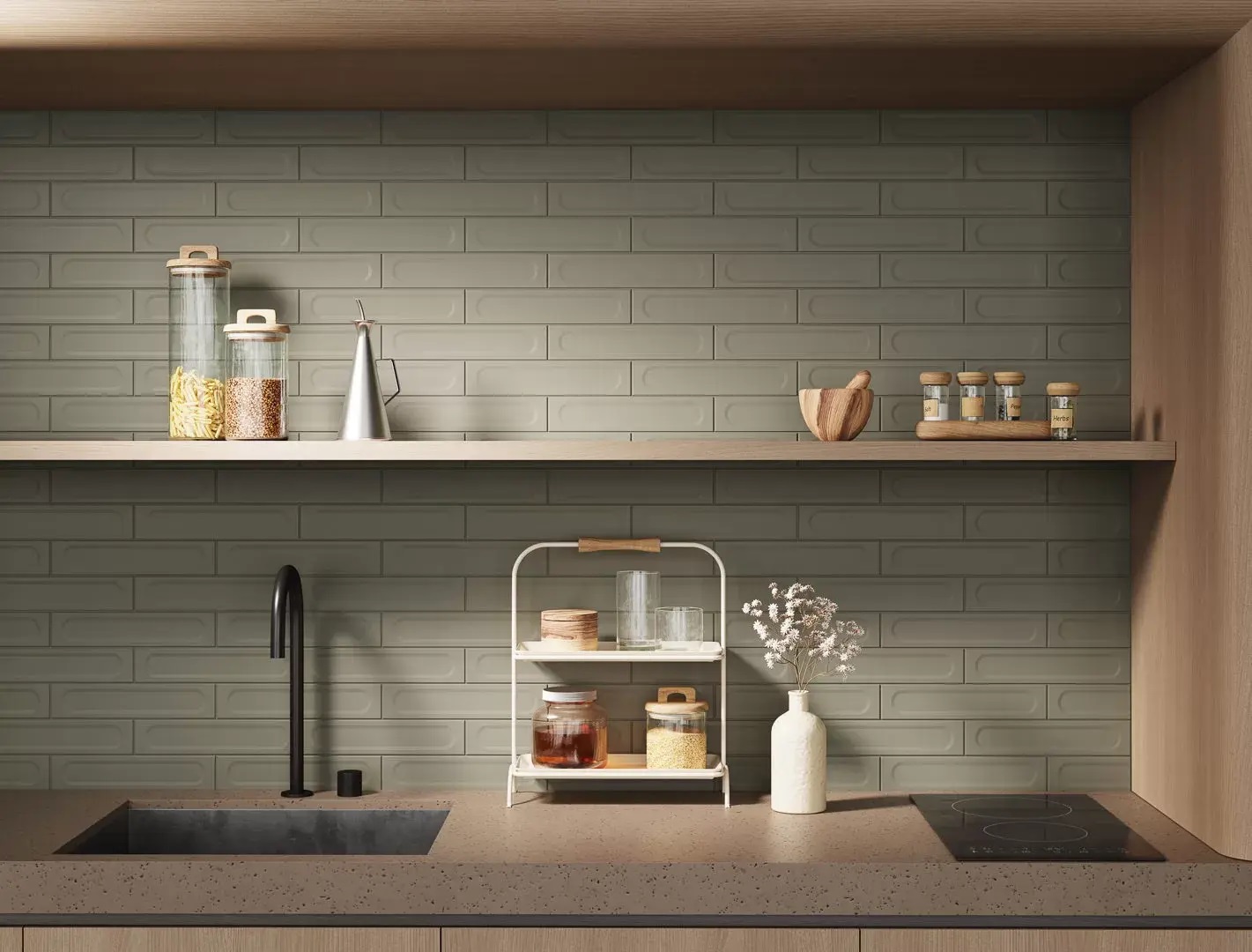 KM26391 Медина 1 серый матовый структура 6x28,5x1 Kerama Marazzi
