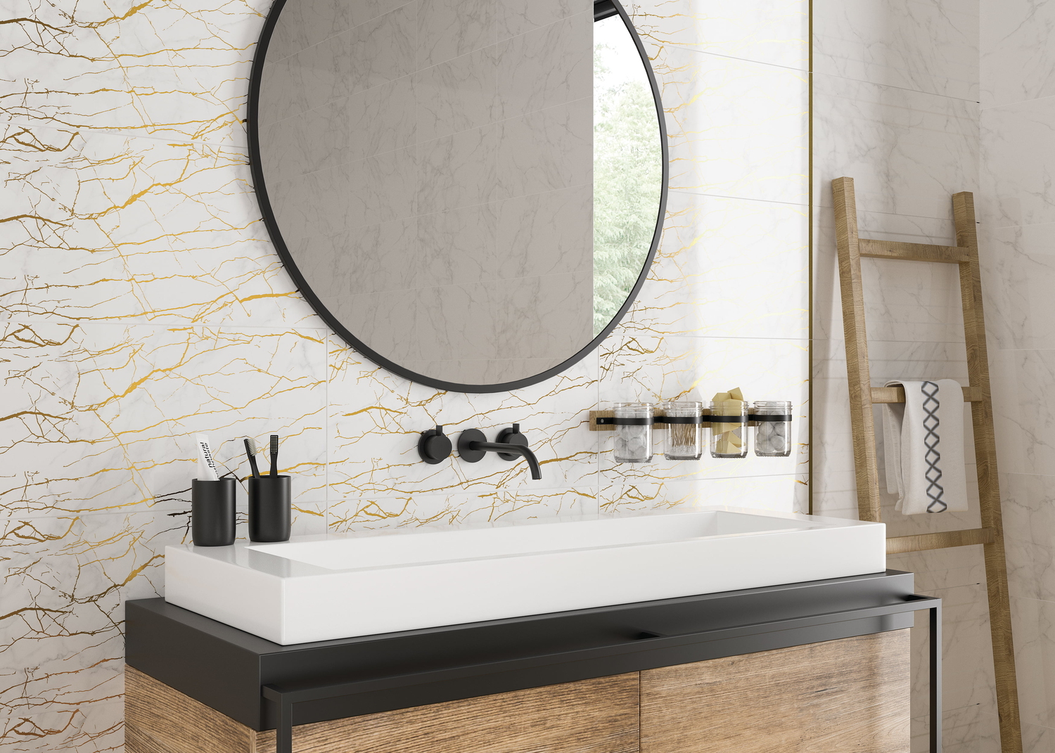 KT2L051DT Calacatta вставка узор белый 29,8x59,8 Cersanit