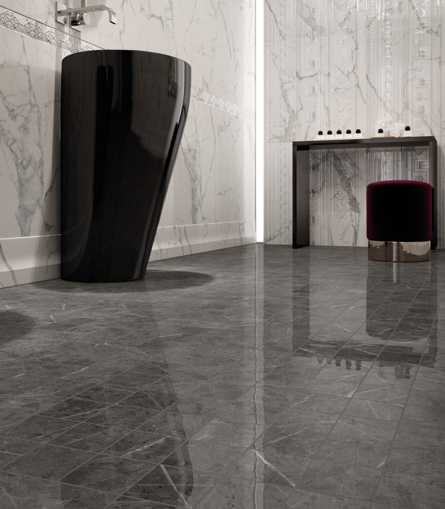 620070000634 Charme Evo Statuario Scalino Angolare Sinistro 33x60 Italon