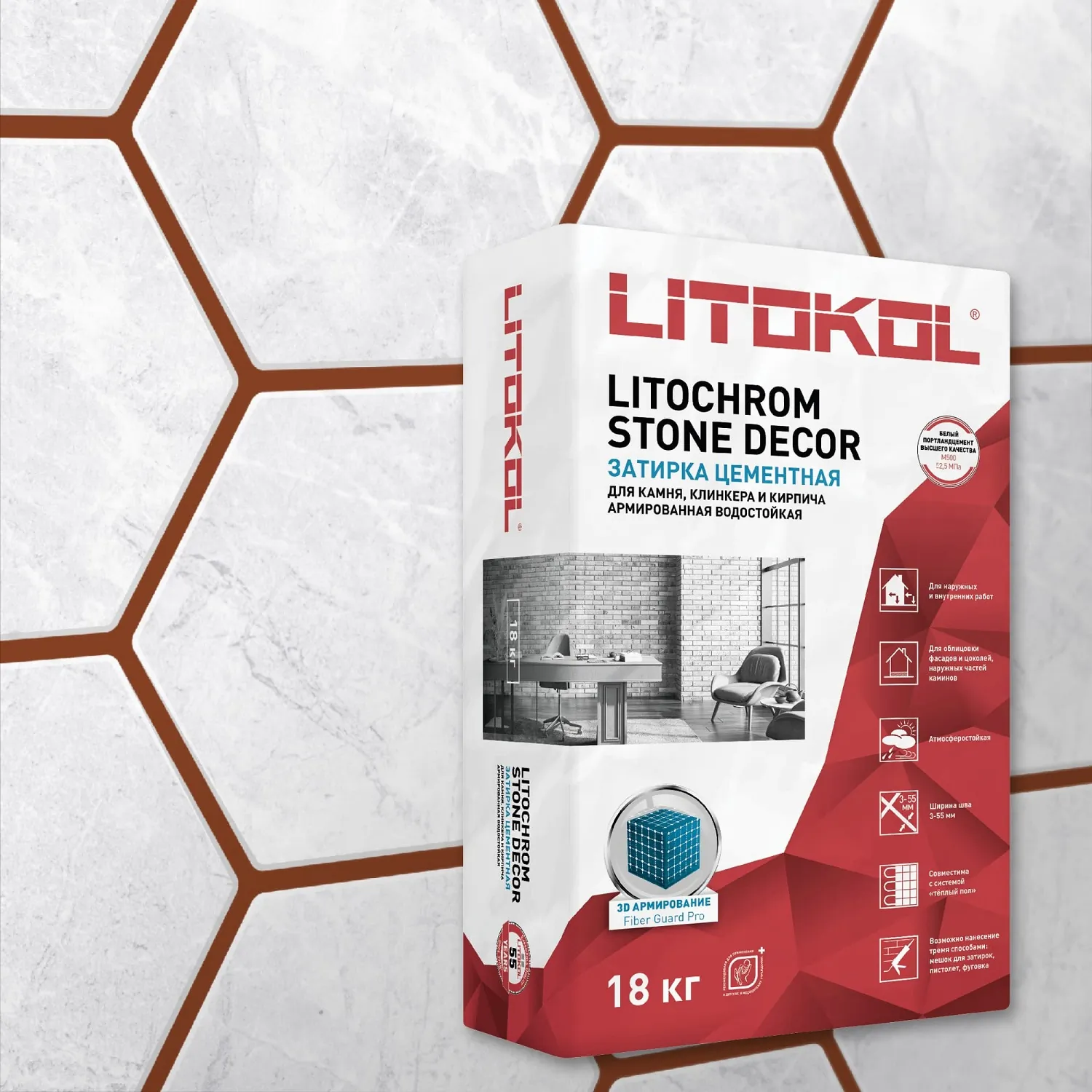 Litochrom Stone Decor SD.440 Красный кирпич 18кг LITOKOL