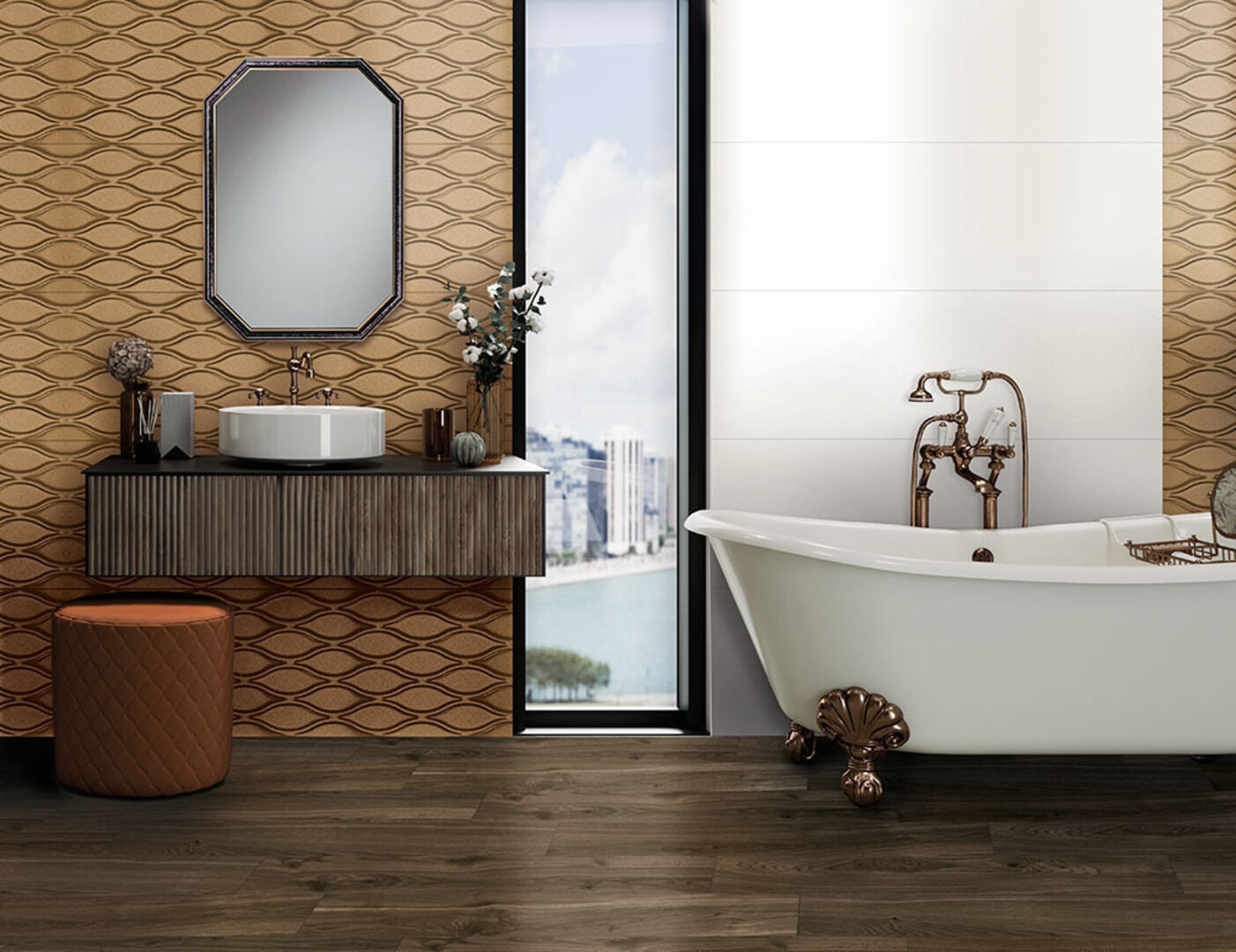 LEAF COLOURS COPPER 33*100 Azulejos Sanchis