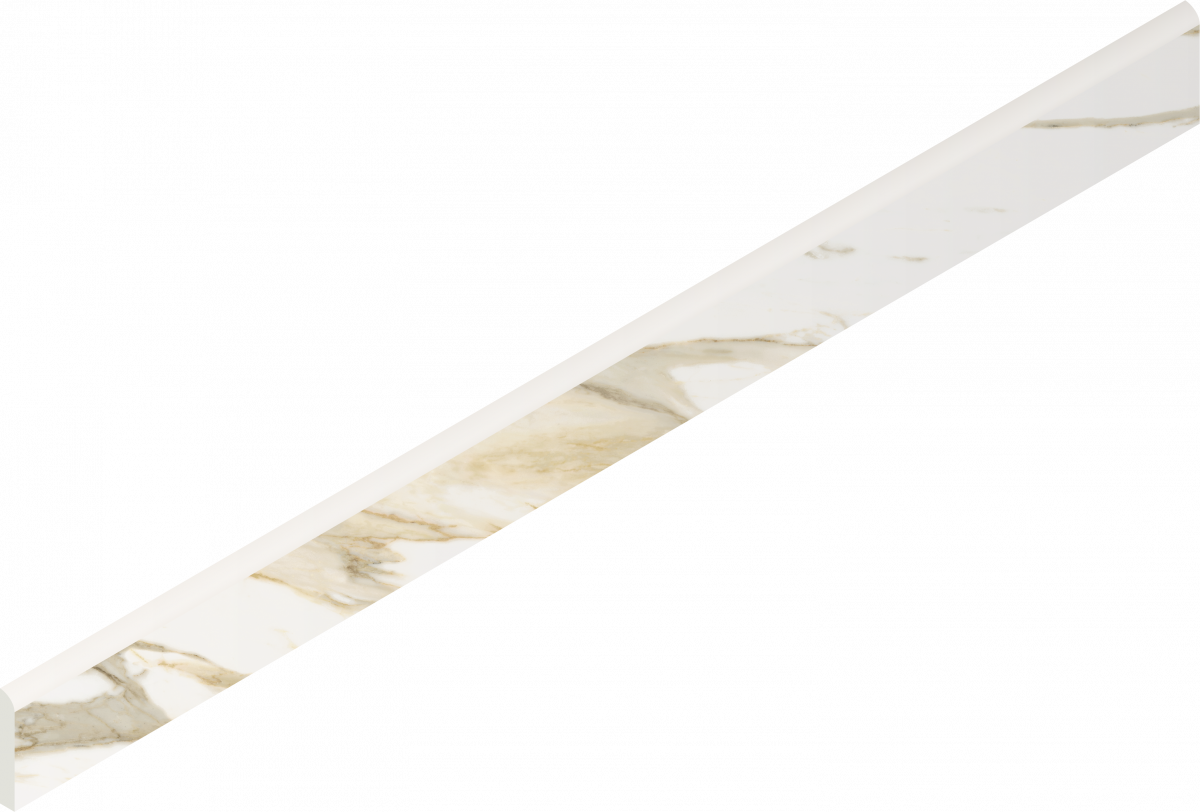 610130007464 Stellaris Calacatta Gold Battiscopa Nat 7.2x80 Italon