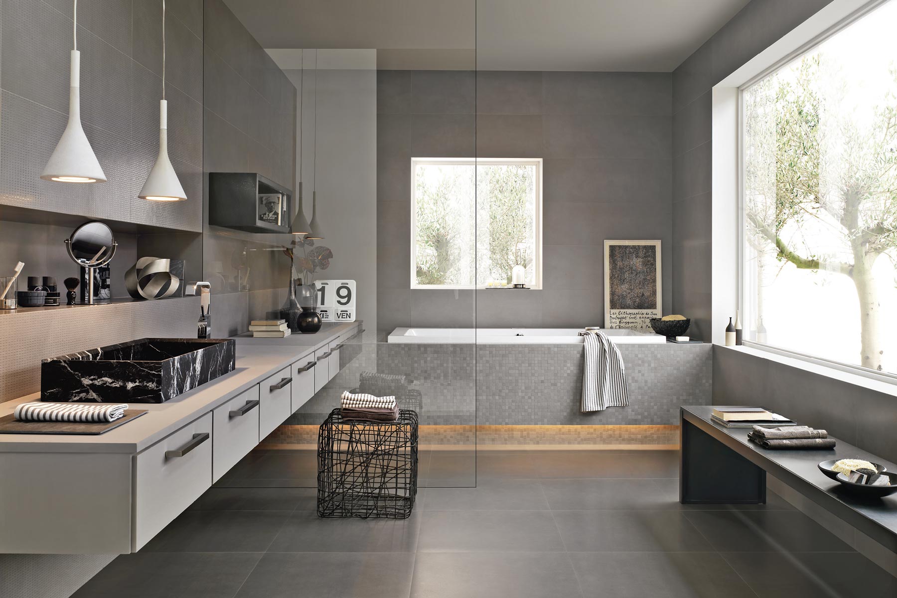 MHXO Concreta Mosaico Lava 32.5x32.5 MARAZZI Italy