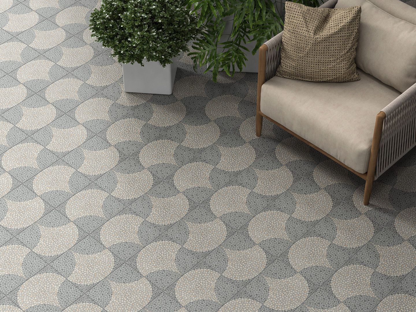 SG936700N Сассолино 3 серый матовый 30x30x8 Kerama Marazzi
