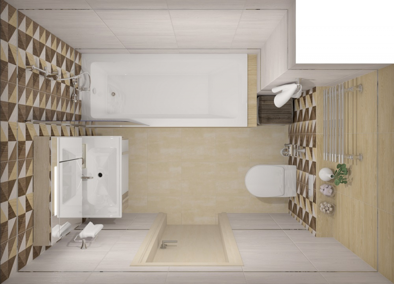 34008 Village голубой микс 25х50 Laparet