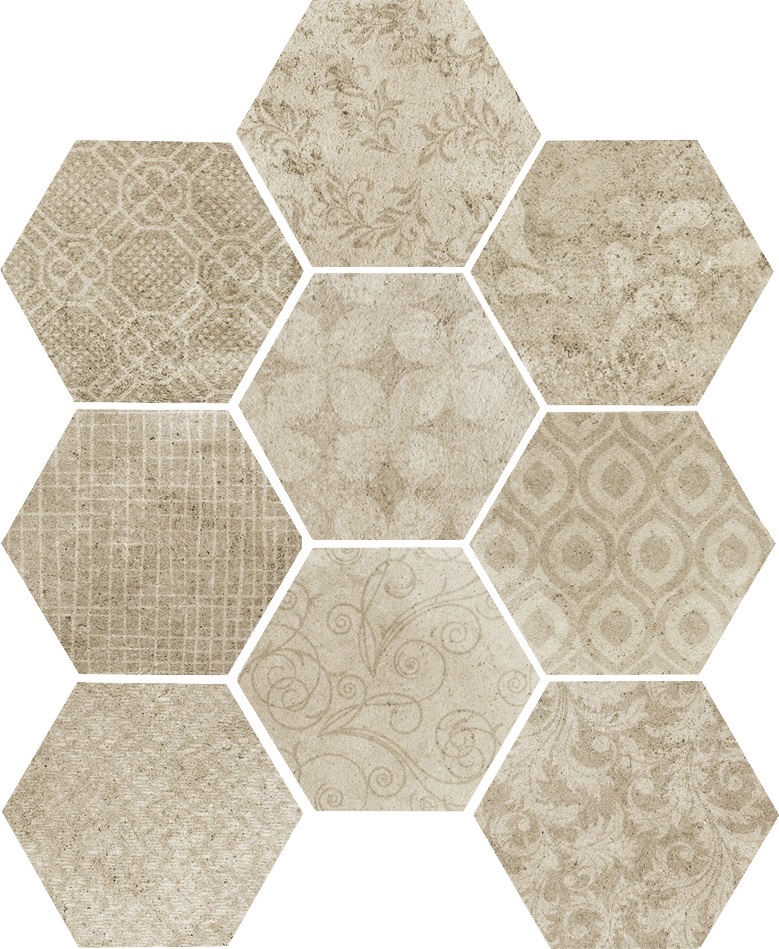 1047251 RIABITA ESAGONA FABRIC NATURAL 24x27,7 Serenissima Cir