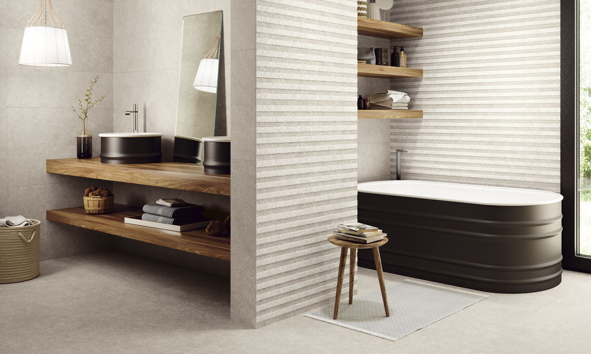 9551 Soller Blanco Relieve Nau Rect 30х90 Porcelanite Dos