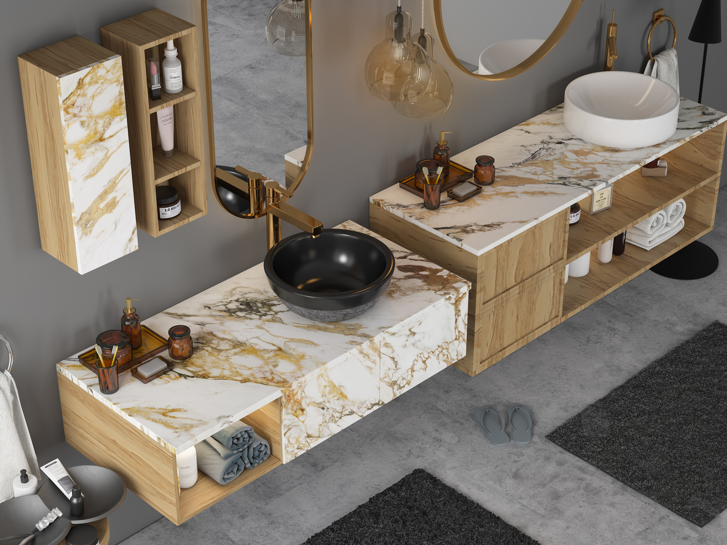 Hermes Golden Rimmed White Polished Спеченный камень 1200x2700x6 Delfone фото 3