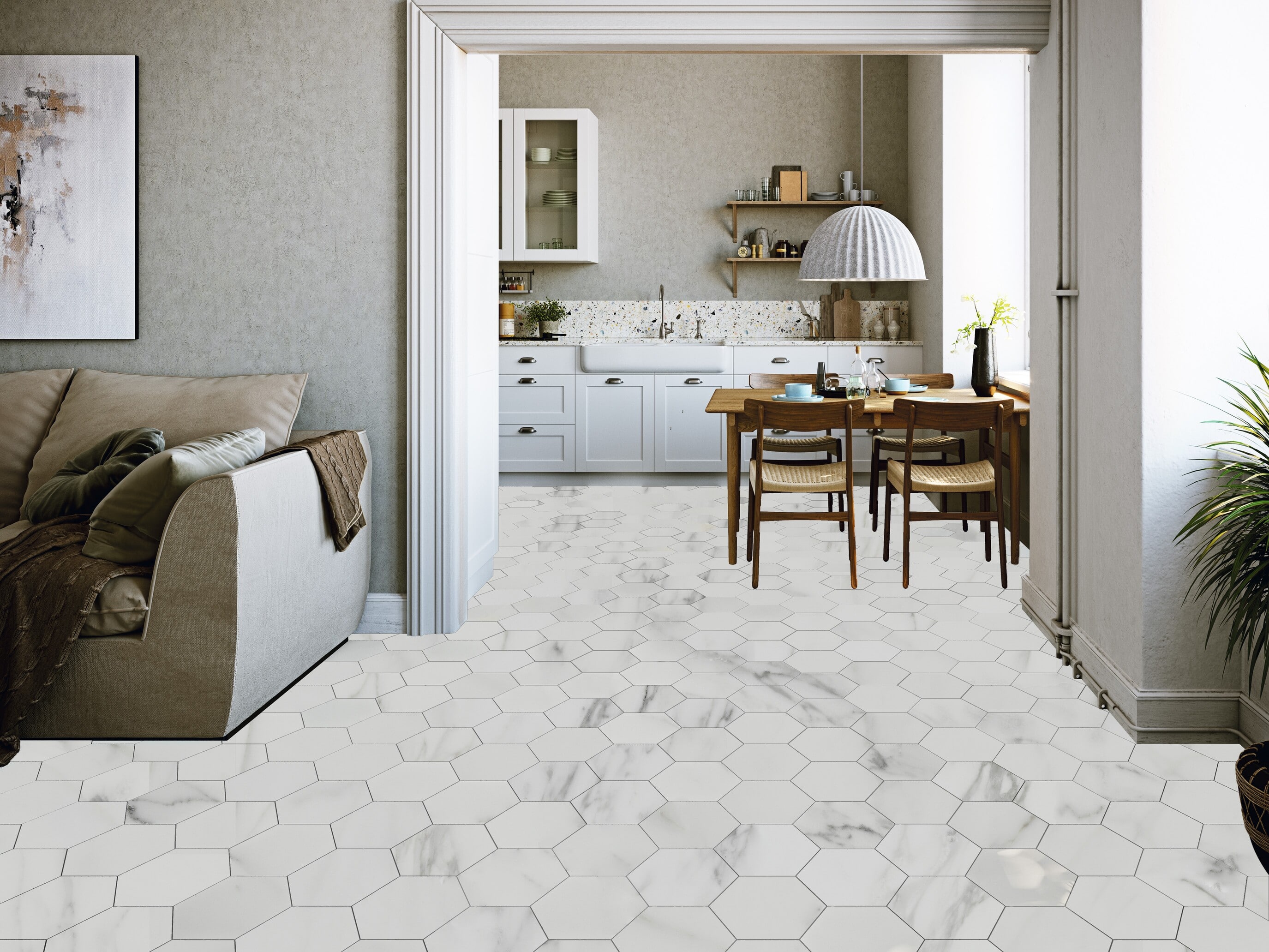 Cosmo Hex Black 20x24 Click Ceramica