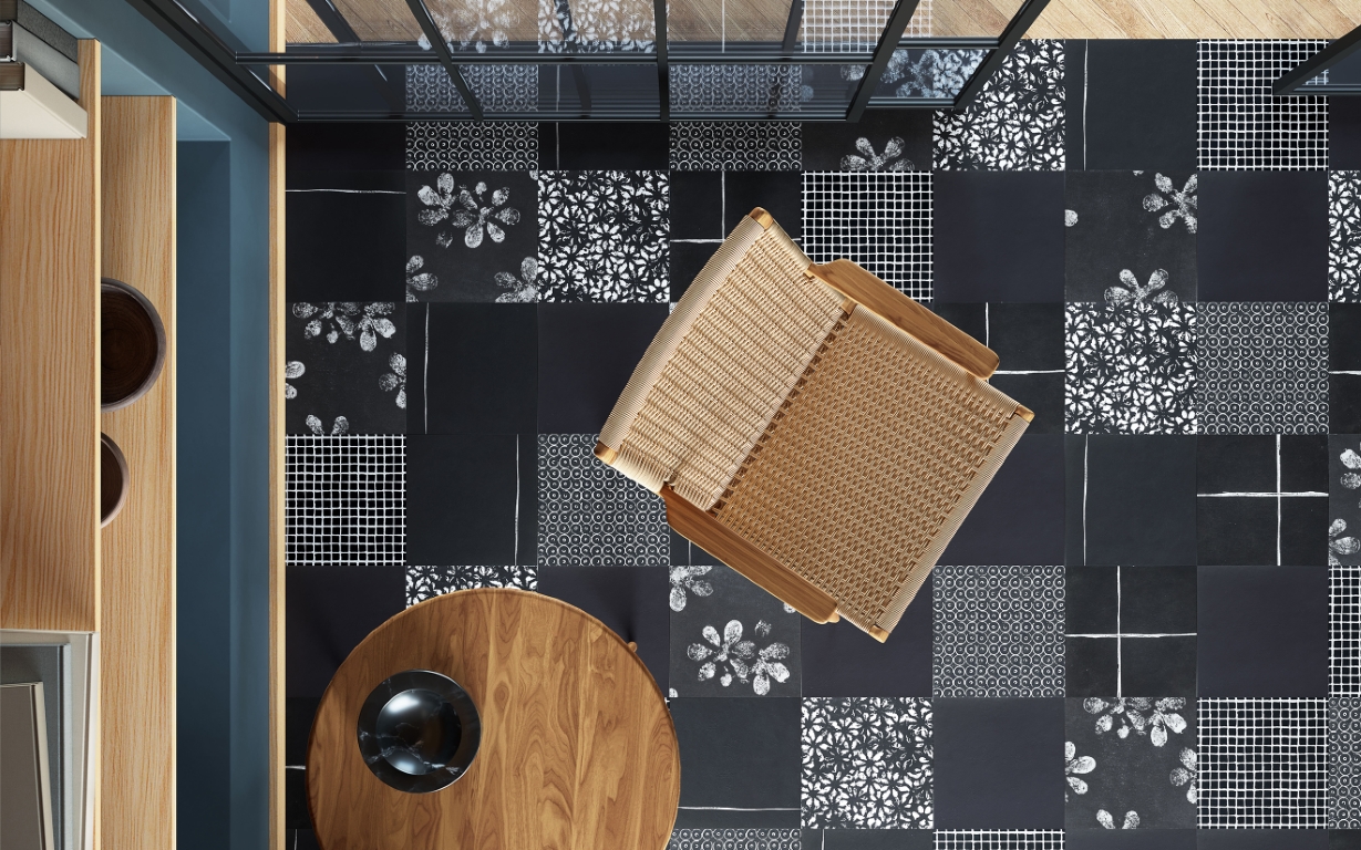 GACM51 Chymia Mix1 Black 30x30 Mutina