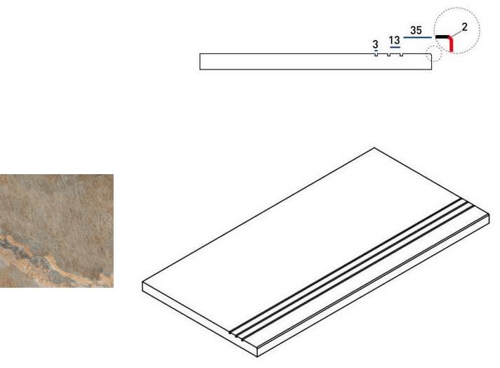 620090000221 DARK BORDO GRIP 30x60 Italon