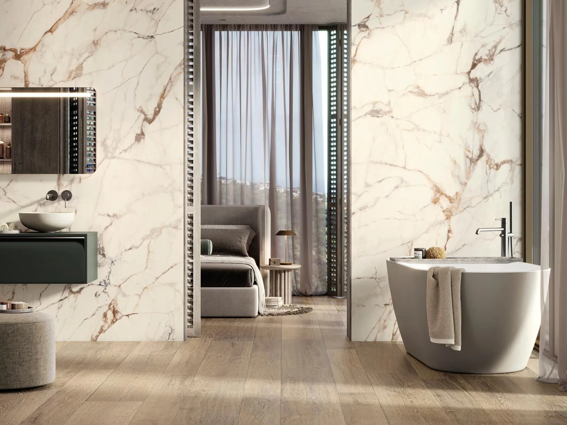 100332620 Calacata Gold Silk 120x270 Porcelanosa фото 5